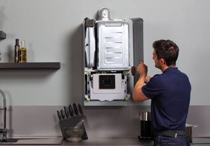 a boiler being serviced and repaired in bucks